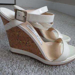 Jimmy Choo Leather Crisscross Ankle Strap Espadrille Sandals EUR 36 / US 6 6.5